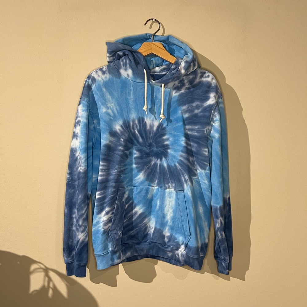 Gap 2020 Blue Tie Dye Terry Fleece Hoodie